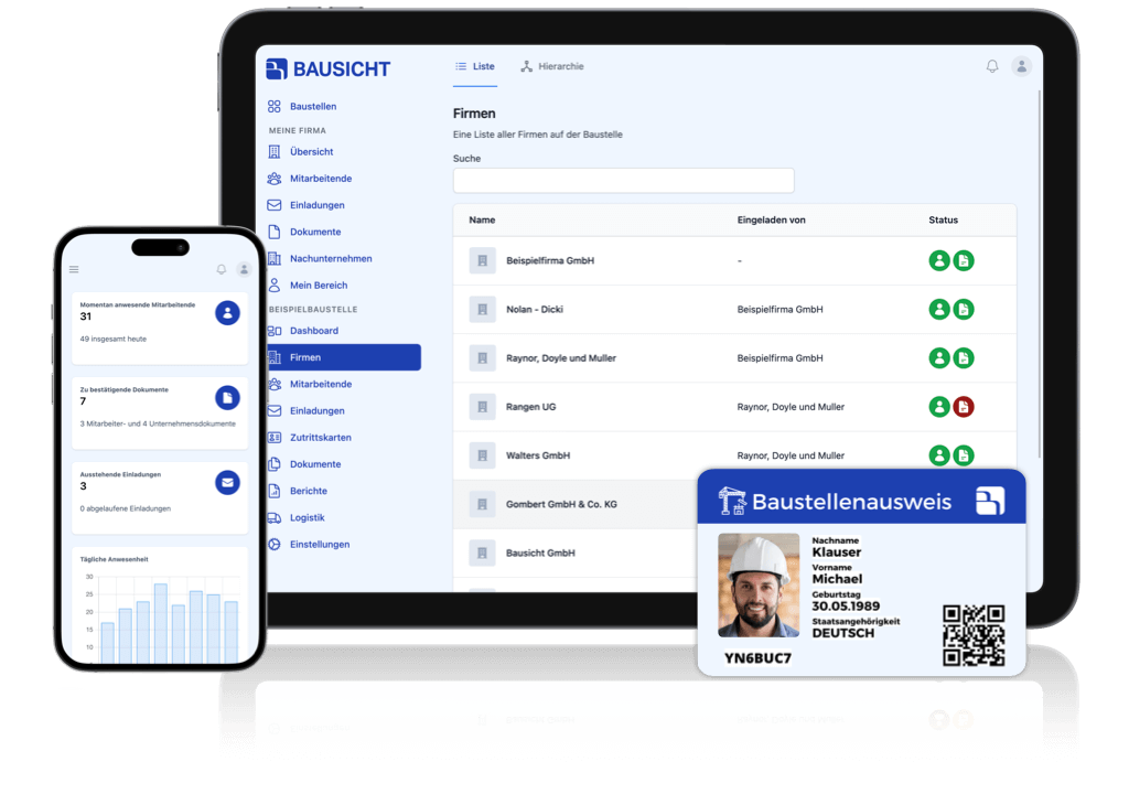 Digital Access Control and Subcontractor Management for the Construction Site