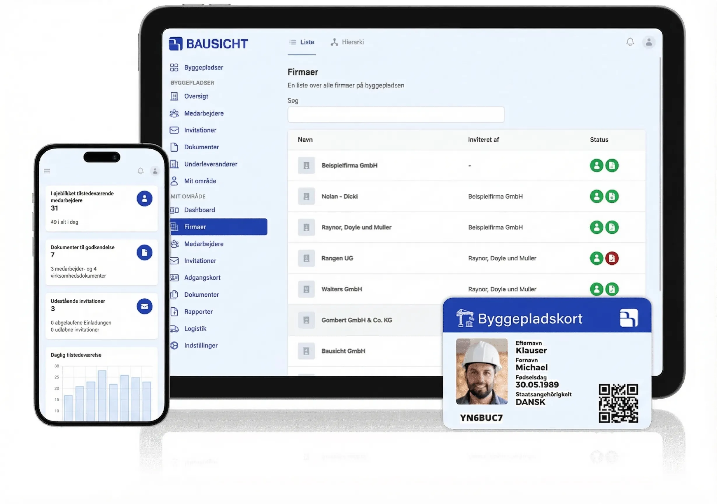 Digital adgangskontrol og underentreprisehåndtering til byggepladsen