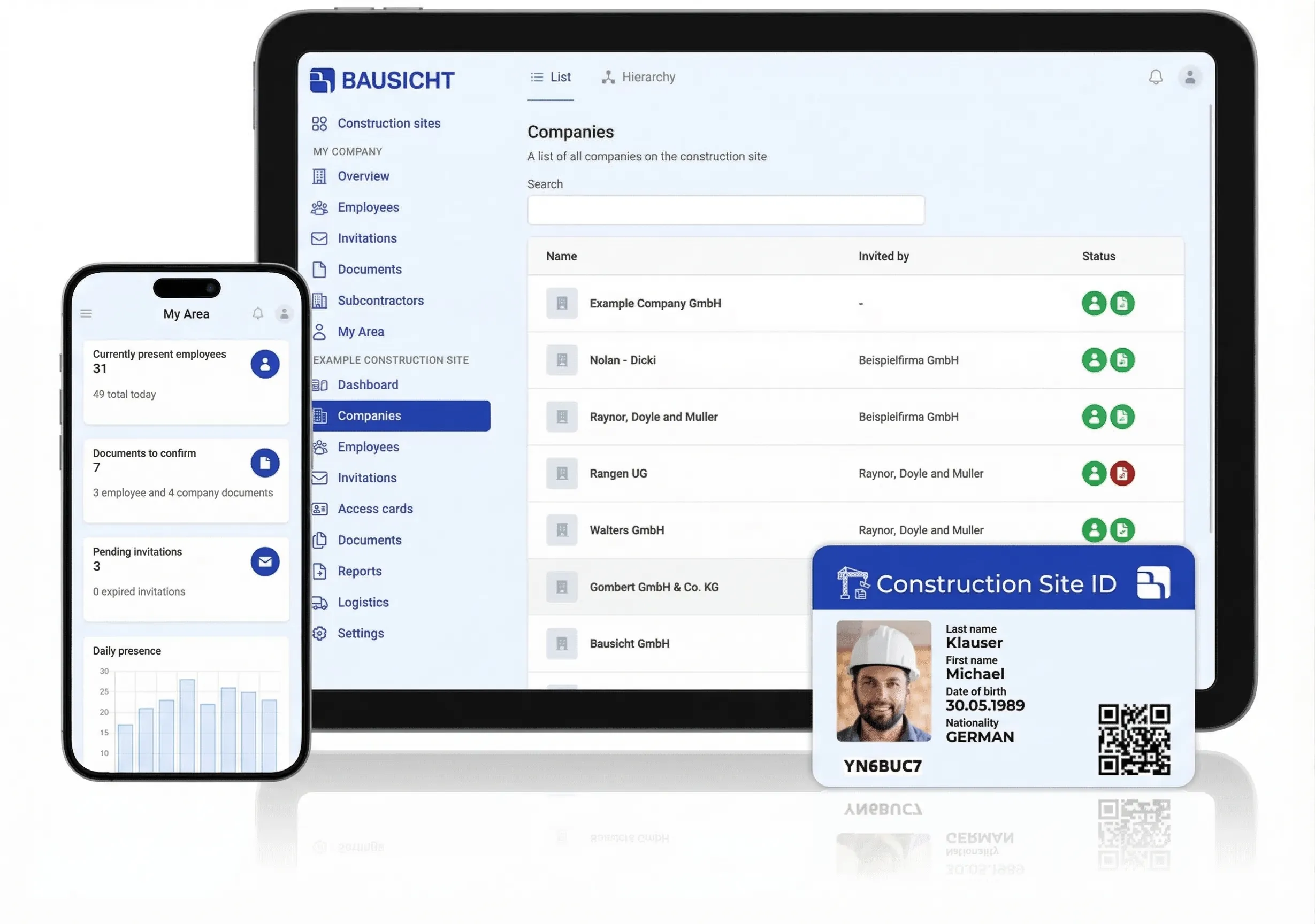 Digital Access Control and Subcontractor Management for the Construction Site