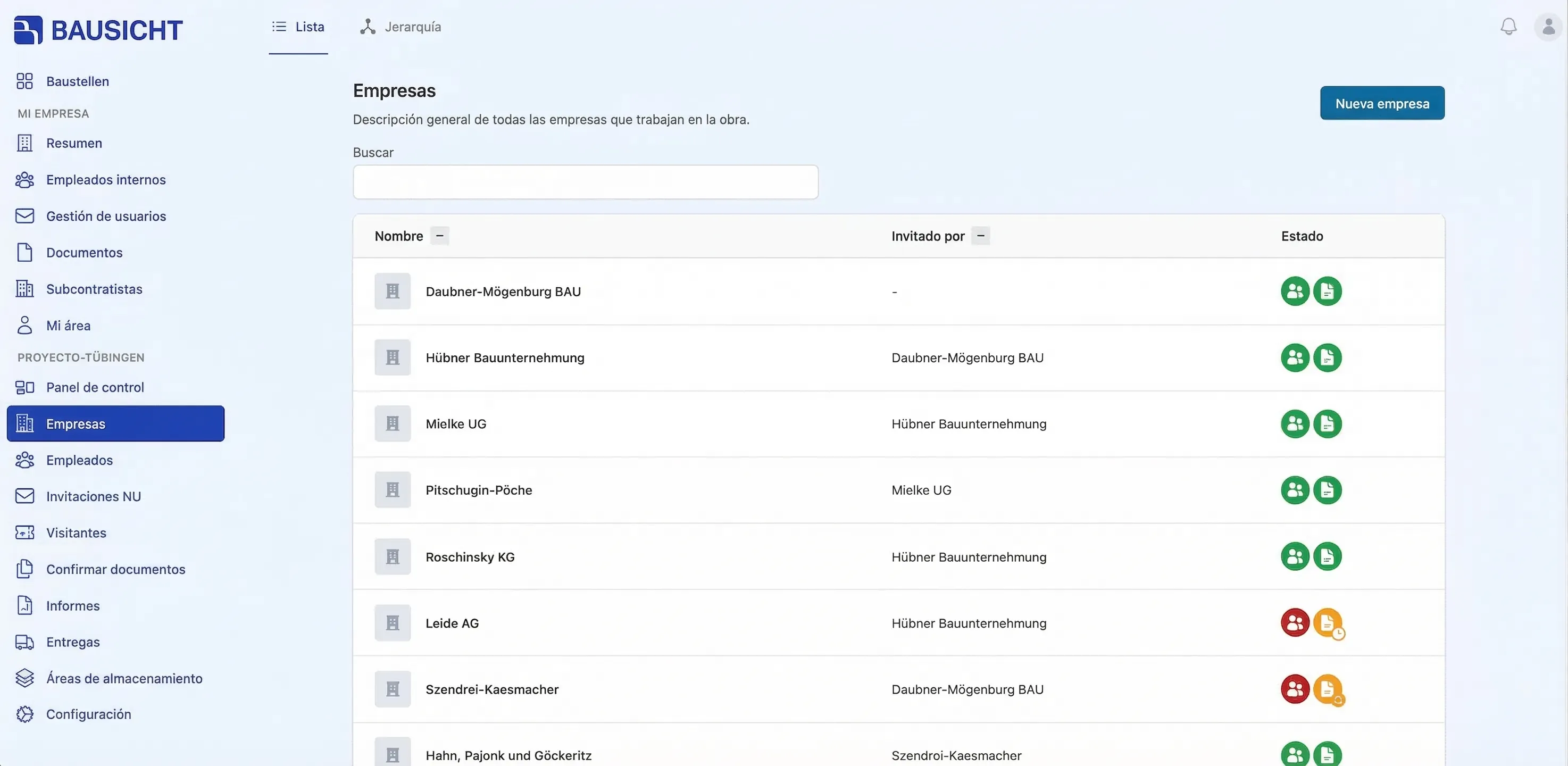 Documentos de Subcontratistas