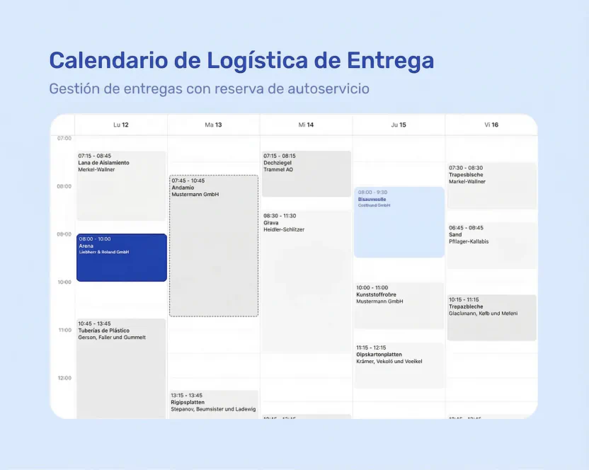 Calendario de entregas