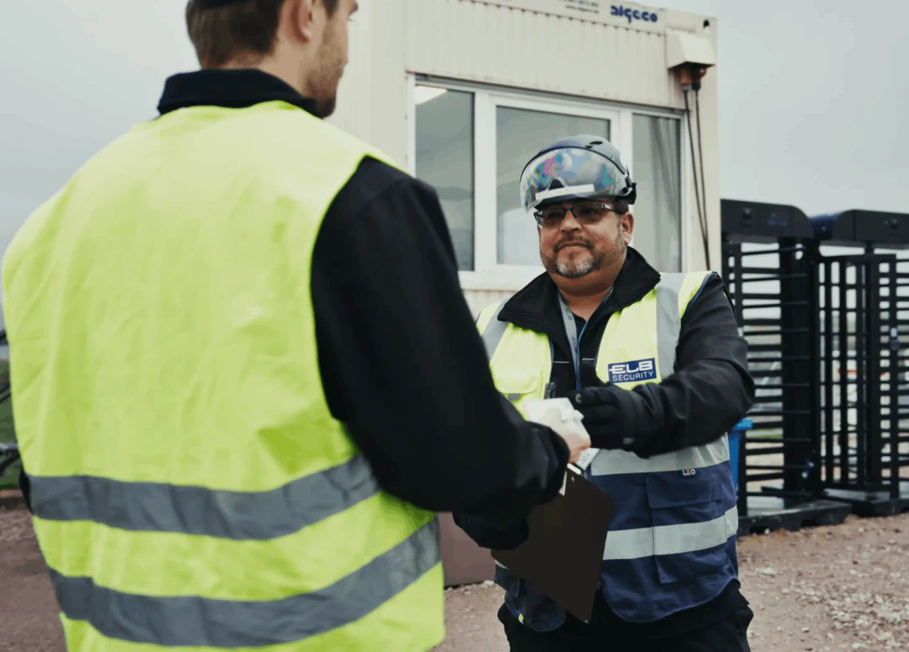 Access control for security services - turnstile and gate on the construction site